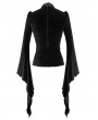 Eva Lady Black Sexy Gothic Velvet Long Sleeve T-Shirt for Women