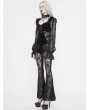 Eva Lady Black Vintage Gothic Sexy Velvet Lace Long Sleeve Top for Women