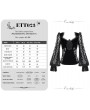 Eva Lady Black Vintage Gothic Sexy Velvet Lace Long Sleeve Top for Women