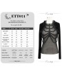 Eva Lady Black Gothic Sexy Transparent Long Sleeve Top for Women