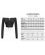 Devil Fashion Black Gothic Punk Off-the-Shoulder Long Sleeve Short T-Shirt for Women