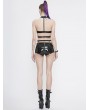 Devil Fashion Black Gothic Punk PU Leather Sexy Corset Top for Women