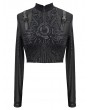 Devil Fashion Black Gothic Punk Long Sleeve Short T-Shirt for Women