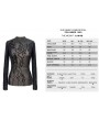 Devil Fashion Black Gothic Punk Sexy Net Long Sleeve T-Shirt for Women