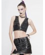 Devil Fashion Black Gothic Punk Metal Short Vest Top for Women