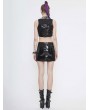 Devil Fashion Black Gothic Punk Metal Short Vest Top for Women