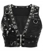 Devil Fashion Black Gothic Punk Metal Short Vest Top for Women