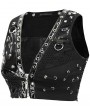 Devil Fashion Black Gothic Punk Metal Short Vest Top for Women