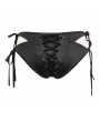 Devil Fashion Black Gothic Sexy Lace-up T-back for Women