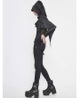 Devil Fashion Black Gothic Asymmetrical Hooded Short Cape for Women