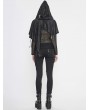 Devil Fashion Black Gothic Asymmetrical Hooded Short Cape for Women