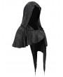 Devil Fashion Black Gothic Asymmetrical Hooded Short Cape for Women