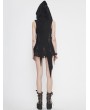 Devil Fashion Black Gothic Punk Asymmetrical Sleeveless Hooded Vest Top for Women