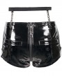 Devil Fashion Black Gothic Punk Sexy PU Leather Shorts for Women