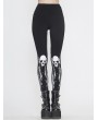 Devil Fashion Black Gothic Punk Skull Pattern Long Legging for Women