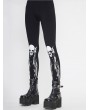 Devil Fashion Black Gothic Punk Skull Pattern Long Legging for Women