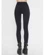 Devil Fashion Black Gothic Punk Skull Pattern Long Legging for Women