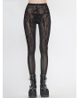 Devil Fashion Black Gothic Sexy Transparent Net Legging for Women