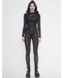 Devil Fashion Black Gothic Sexy Transparent Net Legging for Women