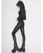 Devil Fashion Black Gothic Sexy Transparent Net Legging for Women