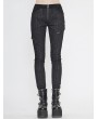 Devil Fashion Black Gothic Punk Long Slim Trousers for Women
