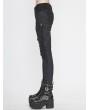 Devil Fashion Black Gothic Punk Long Slim Trousers for Women