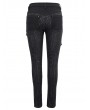 Devil Fashion Black Gothic Punk Long Slim Trousers for Women