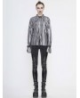 Devil Fashion Silver Gothic Punk Long Sleeves Shirt for Women