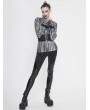 Devil Fashion Silver Gothic Punk Long Sleeves Shirt for Women