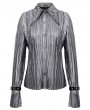 Devil Fashion Silver Gothic Punk Long Sleeves Shirt for Women