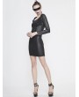 Devil Fashion Black Sexy Gothic Punk Long Sleeve Short Dress