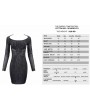 Devil Fashion Black Sexy Gothic Punk Long Sleeve Short Dress