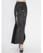 Devil Fashion Black Sexy Gothic Punk High Split Long Skirt