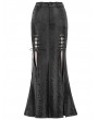 Devil Fashion Black Sexy Gothic Punk High Split Long Skirt