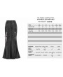 Devil Fashion Black Sexy Gothic Punk High Split Long Skirt