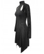 Devil Fashion Black Gothic Hollowed-out Long Sleeve Asymmetrical Dress