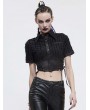 Devil Fashion Black Sexy Gothic Punk Short Sleeve Shirt for Women