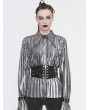 Devil Fashion Black Gothic Punk PU Leather Wide Waistband for Women
