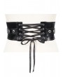 Devil Fashion Black Gothic Punk PU Leather Wide Waistband for Women