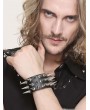 Devil Fashion Black Gothic Punk Rivet PU Leather Bracelet