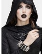 Devil Fashion Black Gothic Punk Rivet PU Leather Bracelet