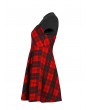Punk Rave Black and Red Plaid Fake Two-Pieces Daily Wear Gothic Grunge Short Dress