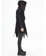 Devil Fashion Black Gothic Hooded Long Trench Coat for Men