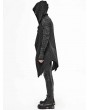 Devil Fashion Black Gothic Punk Hooded Long Trench Coat for Men