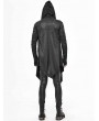 Devil Fashion Black Gothic Punk Hooded Long Trench Coat for Men