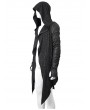 Devil Fashion Black Gothic Punk Hooded Long Trench Coat for Men