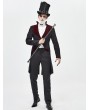 Devil Fashion Black and Dark Red Vintage Gothic Party Swallow Tail Coat for Men