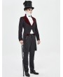 Devil Fashion Black and Dark Red Vintage Gothic Party Swallow Tail Coat for Men