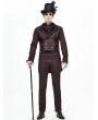 Devil Fashion Dark Red Vintage Gothic Party Double-Breasted Tail Coat for Men