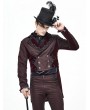 Devil Fashion Dark Red Vintage Gothic Party Double-Breasted Tail Coat for Men